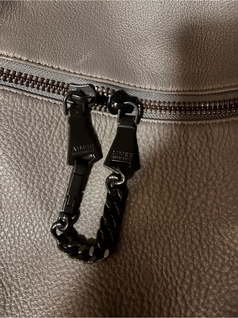 Aimee Kestenberg Men's Dark Brown Leather Backpack with Black Hardware